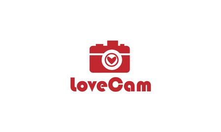 love camera art vector logos and icons.のイラスト素材