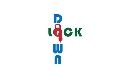 Lockdown logo icon. Corporate identity design element. Technology, Network safety, bank protection logotype idea. Connect, integrate, circle lock, globe concept. Color Vector icon.のイラスト素材