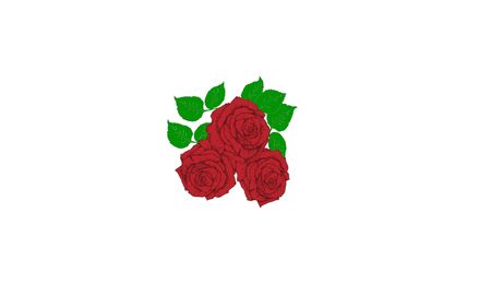 red rose flowers draw and painting iconのイラスト素材