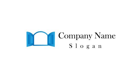 Vecrot real estate business logo.Open door icon. The realty company emblem. door logo iconのイラスト素材