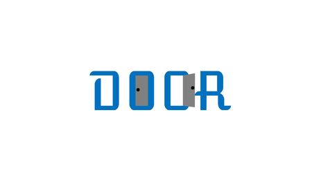 Vecrot real estate business logo.Open door icon. The realty company emblem. door typography logo iconのイラスト素材