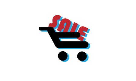 Shopping cart sale logo design vector template concept icon. Logotype for online store, mall, saleのイラスト素材
