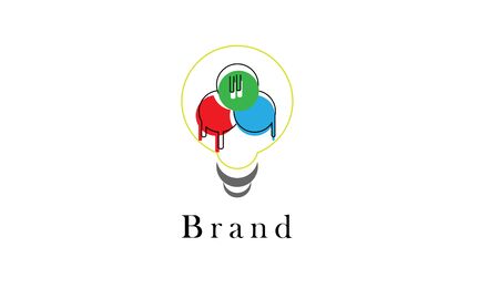 ice cream logo with a lamp. ice cream logo ideaのイラスト素材