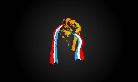 Luxembourg Flag Holding In Hand Man Stock Illustrationのイラスト素材