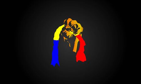 romania Flag Holding In Hand Man Stock Illustrationのイラスト素材