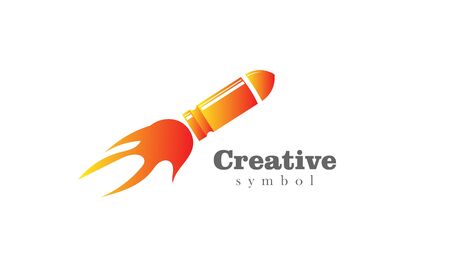 Bullet creative symbol concept fire power flameのイラスト素材