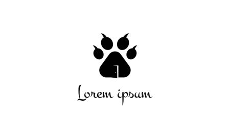 a combination of a dog's house and legs, forming a dog's house logo.のイラスト素材