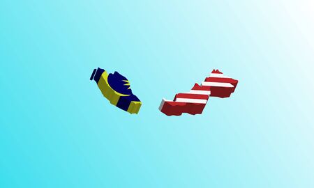 malaysia Map 3D icon vector illustrationのイラスト素材