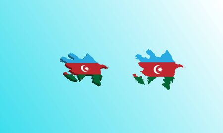 azerbaijan Map 3D icon vector illustrationのイラスト素材
