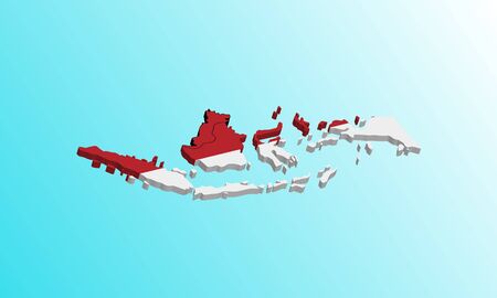 Indonesia Map 3D icon vector illustrationのイラスト素材