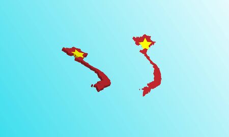 vietnamese Map 3D icon vector illustration.のイラスト素材