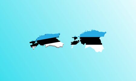 estonia map 3D icon vector illustration.のイラスト素材