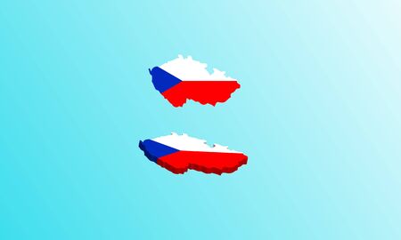 The Czech Republic map 3D icon vector illustration.のイラスト素材