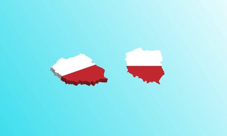 poland map 3D icon vector illustration.のイラスト素材