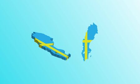 sweden map 3D icon vector illustration.のイラスト素材