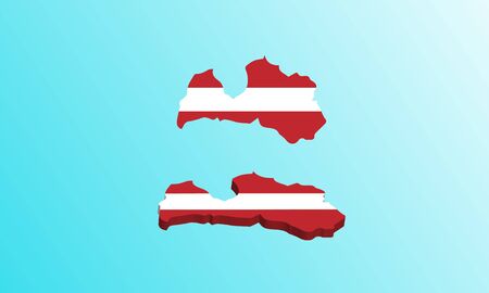 latvia map 3D icon vector illustration.のイラスト素材