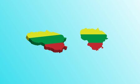 Lithuania map 3D icon vector illustration.のイラスト素材