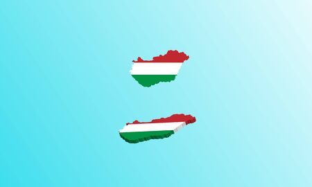 hungary map 3D icon vector illustration.のイラスト素材