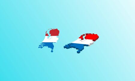 netherlands map 3D icon vector illustration.のイラスト素材