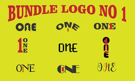 bundle logo no 1 (one) icon vector.のイラスト素材