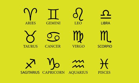 black zodiac symbols icon set.のイラスト素材