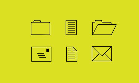 6 set icon folder and mail vector illustration.のイラスト素材