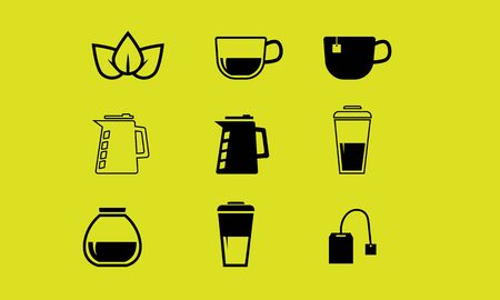 Make tea icons set simple style.のイラスト素材
