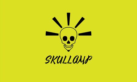 a combination of skull and lights, forming the skullamp  .のイラスト素材