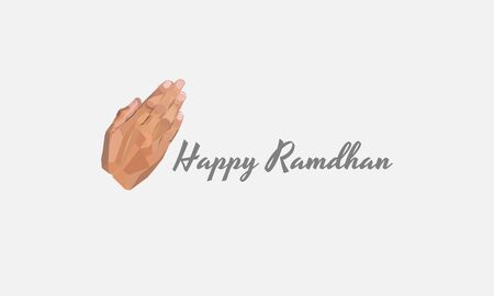 happy ramadan hand gesture vector illustration. Polygonal concept. Low polyのイラスト素材