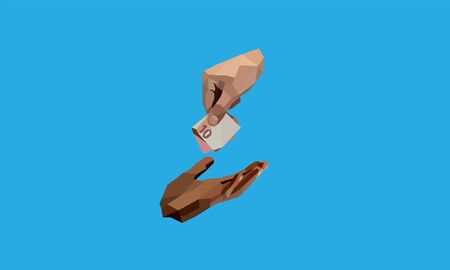money donate low poly illustration. polygonal concept.のイラスト素材