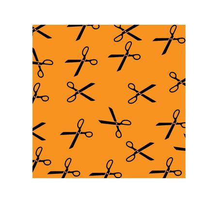 Seamless pattern with scissor and a orange background. Pattern of hijab motif design. pastel color. Silk scarf pattern vector design inspirationのイラスト素材