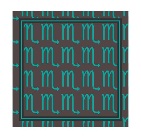 scorpio zodiac icon seamless background. Vector illustration.  Silk scarf pattern vector design inspiration. Hijab styleのイラスト素材