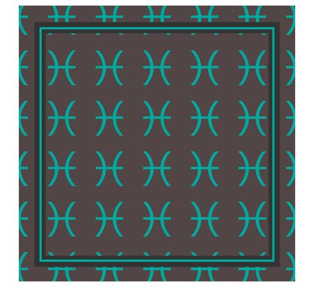 pisces zodiac icon seamless background. Vector illustration.  Silk scarf pattern vector design inspiration. Hijab styleのイラスト素材