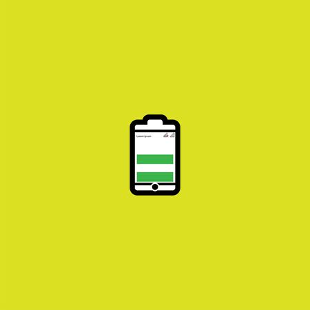 handphone battery logo, handphone and battery combination.のイラスト素材