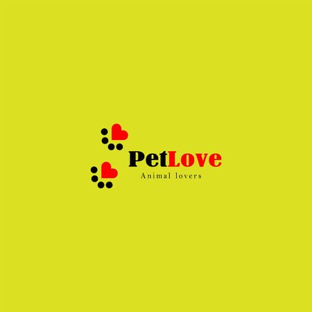 animal lover logos, a combination of animal feet and loveのイラスト素材