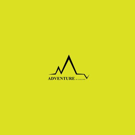 Mountains logo emblem vector illustration. Outdoor adventure expedition, mountains silhouette shirt, print stamp. Vintage typographyのイラスト素材