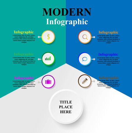 Business infographic template the concept is circle option step with full color icon can be used for diagram infograph chart business presentation or web , Vector design element illustrationのイラスト素材