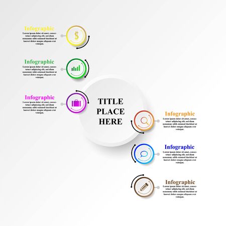 Business infographic template the concept is circle option step with full color icon can be used for diagram infograph chart business presentation or web , Vector design element illustrationのイラスト素材