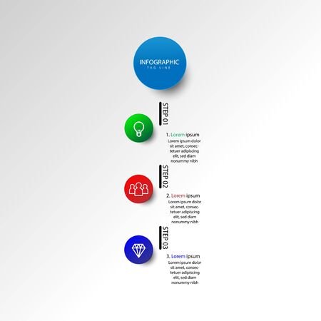 Presentation business infographic template with 3 options. Vector illustration.のイラスト素材
