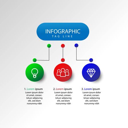 Presentation business infographic template with 3 options. Vector illustration.のイラスト素材