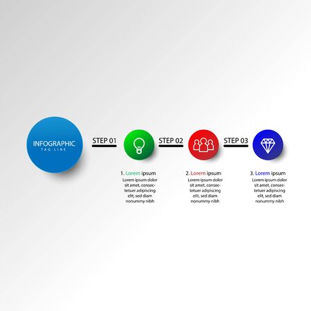 Presentation business infographic template with 3 options. Vector illustration.のイラスト素材