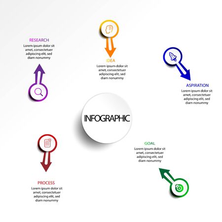 Abstract infographics number options template. Vector illustration. Can be used for workflow layout, diagram, business step options, banner, web design.のイラスト素材
