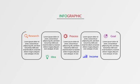 Modern infographics design template with circles and marketing icons.Business concept with 4 options, steps or process.Vector illustration.のイラスト素材
