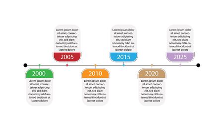 Timeline with 6 elements, infographic template for web, business, presentations, vector illustrationのイラスト素材