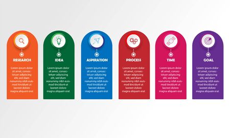 Timeline infographics design vector and marketing icons can be used for workflow layout  diagram  annual report  web design. Business concept with 6 options  steps or processes.のイラスト素材