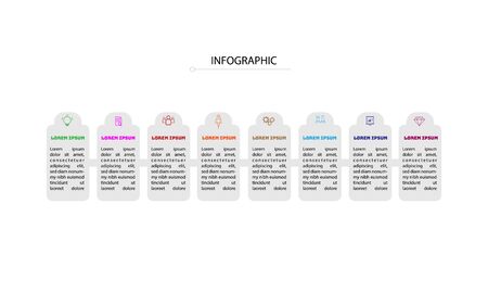 Business infographic labels template with options. Creative template for presentationのイラスト素材