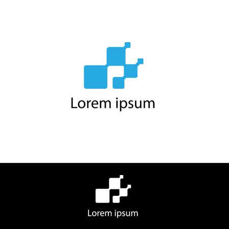 Internet icon. square shape design concept template, negative space that forms the letter pのイラスト素材