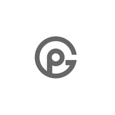 PG logo, P inside the circle logoのイラスト素材