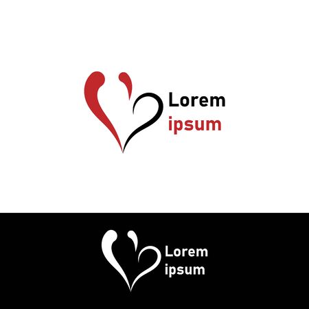 love logo in red and blackのイラスト素材
