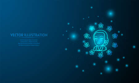 glowing kartini on blue abstract background.のイラスト素材